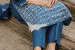 2pc Embroidered Suit Blue (Stitched) - Image 5