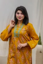 3pc Embroidered Suit with Organza Dupatta (Stitched) - Image 4