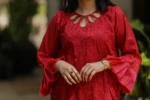 2pc Embroidered suit Red (Stitched) - Image 3