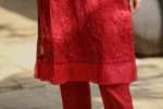 2pc Embroidered suit Red (Stitched) - Image 6