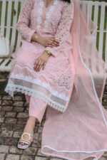 3pc Chikankari Suit with Organza Dupatta (Stitched) - Image 3