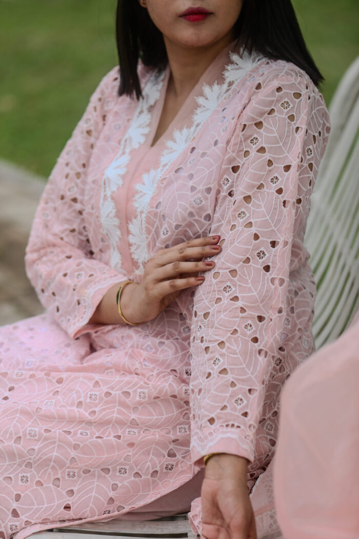 3pc Chikankari Suit with Organza Dupatta (Stitched) - Image 5