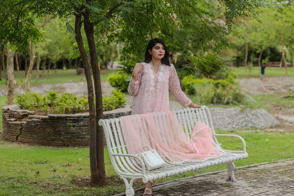 Chikankari Outfit with Organza Dupatta (3-Piece Stitched)