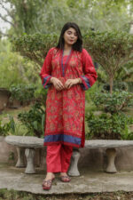 2pc Embroidered Suit Dark Pink (Stitched) - Image 10