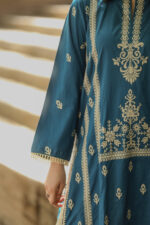2pc Embroidered Suit Dark Blue (Stitched) - Image 7